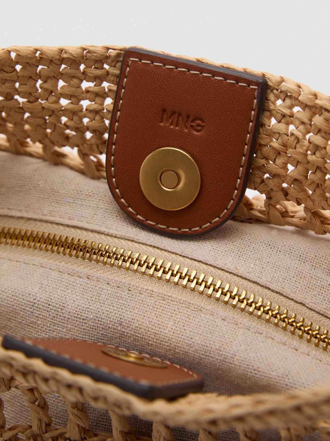 Product image 4 of 4, which shows Mango Sifnos Natural Fibre Shoulder Bag, Medium Brown
