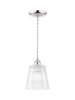Laura Ashley Callaghan Pendant Ceiling Light, Polished Nickel, Metallic Multi