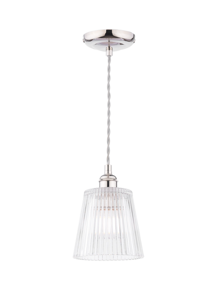 Laura Ashley Callaghan Pendant Ceiling Light, Polished Nickel, Metallic Multi