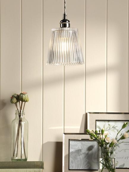 Laura Ashley Callaghan Pendant Ceiling Light, Polished Nickel - view 2, Metallic Multi