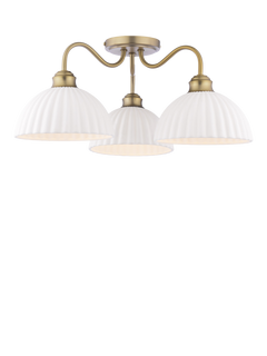 Laura Ashley Durford 3 Arm Semi-Flush Ceiling Light, Metallic Bronze