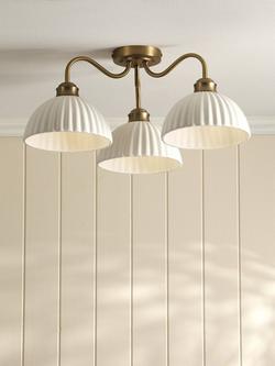 Laura Ashley Durford 3 Arm Semi-Flush Ceiling Light, Metallic Bronze - view 2, Metallic Bronze
