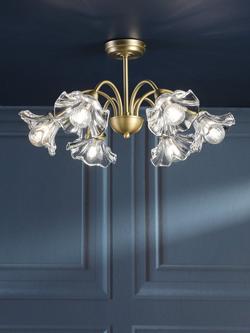 Laura Ashley Kerswell 6 Arm Semi-Flush Ceiling Chandelier, Metallic Bronze - view 2, Metallic Bronze