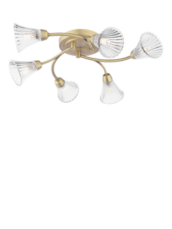 Laura Ashley Lanton 6 Arm Semi-Flush Ceiling Chandelier, Metallic Bronze, Metallic Bronze
