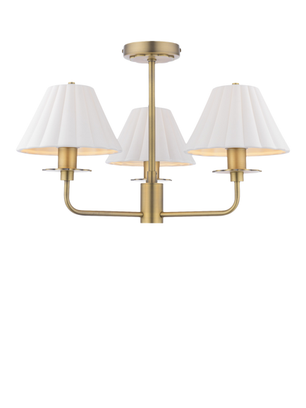 Laura Ashley Mixbury 3 Arm Semi-Flush Ceiling Light, Metallic Bronze, Metallic Bronze