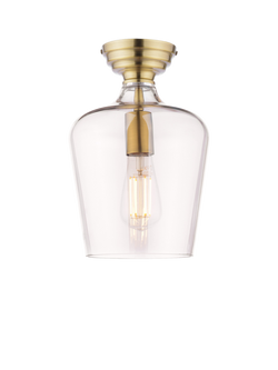 Laura Ashley Ockley Semi-Flush Ceiling Light, Metallic Brass, Metallic Brass