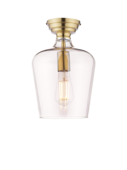 Laura Ashley Ockley Semi-Flush Ceiling Light, Metallic Brass, Metallic Brass