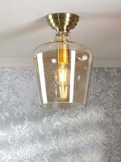Laura Ashley Ockley Semi-Flush Ceiling Light, Metallic Brass - view 2, Metallic Brass