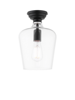 Laura Ashley Ockley Semi-Flush Ceiling Light, Black, Black Black