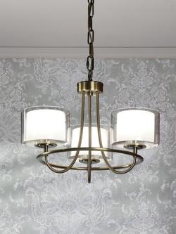 Laura Ashley Southwell 3 Arm Ceiling Chandelier, Metallic Brass - view 2, Metallic Brass