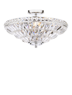Laura Ashley Vienna Crystal Uplighter Flush Ceiling Light, Polished Chrome, Polished Chrome