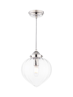 Laura Ashley Whitham Pendant Ceiling Light, Polished Nickel