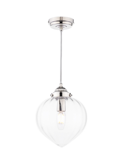 Laura Ashley Whitham Pendant Ceiling Light, Polished Nickel, Polished Nickel