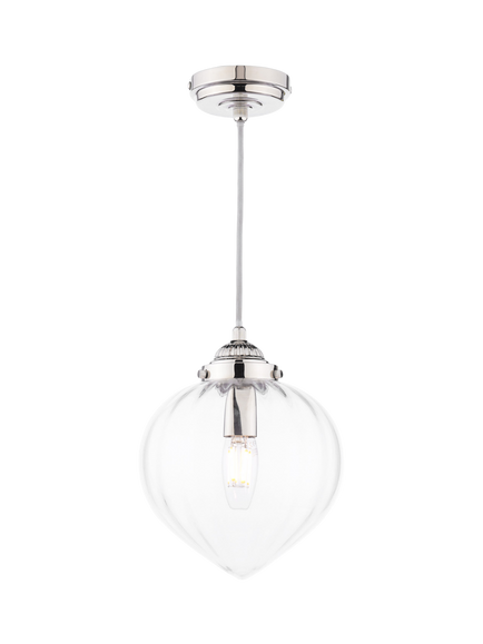 Laura Ashley Whitham Pendant Ceiling Light, Polished Nickel, Polished Nickel