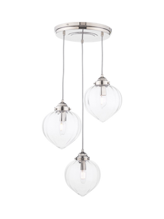 Laura Ashley Whitham 3 Light Cluster Pendant Ceiling Light, Polished Nickel