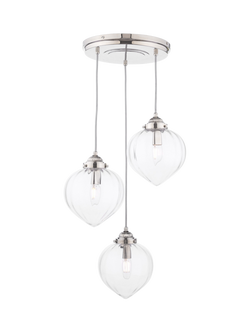Laura Ashley Whitham 3 Light Cluster Pendant Ceiling Light, Polished Nickel, Polished Nickel