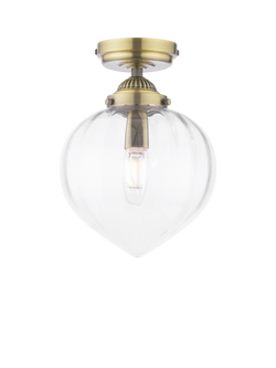 Laura Ashley Whitham Semi-Flush Bathroom Ceiling Light, Metallic Brass, Metallic Brass