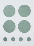 John Lewis Reversible Round Faux Leather Placemat & Coaster, Set of 4, Blue/Sage
