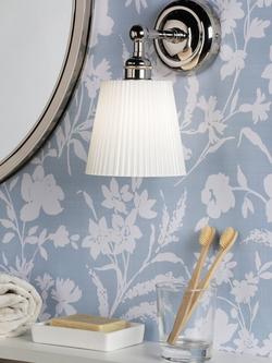 Laura Ashley Callaghan Wall Light, Polished Nickel/White - view 2, Nickel/White