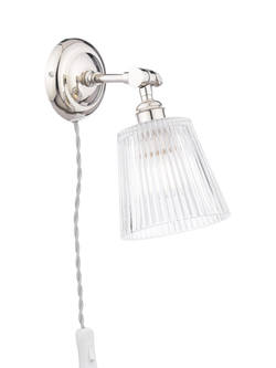 Laura Ashley Callaghan Wall Light, Polished Nickel/Clear, Nickel/Clear