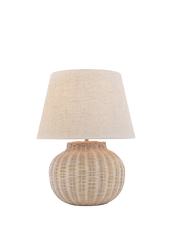 Laura Ashley Fernhill Large Rattan Table Lamp, Natural, Natural Natural