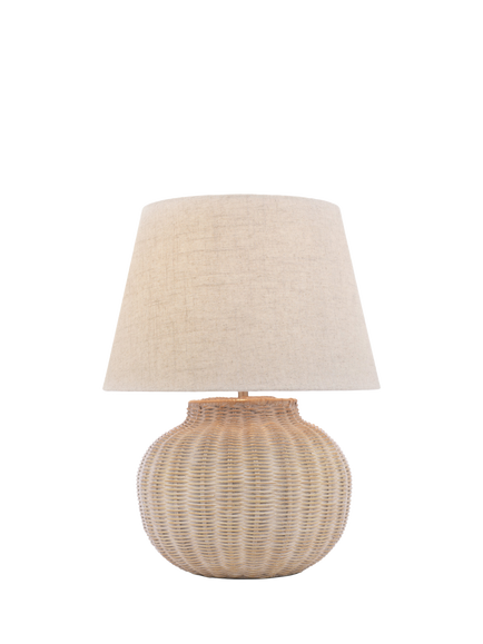 Laura Ashley Fernhill Large Rattan Table Lamp, Natural, Natural Natural