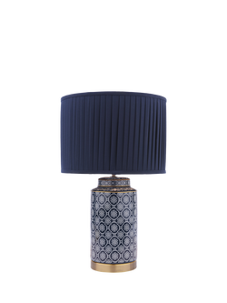 Laura Ashley Knipton Ceramic Table Lamp, Blue, Blue Mid