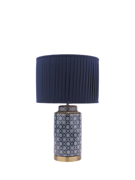 Laura Ashley Knipton Ceramic Table Lamp, Blue, Blue Mid