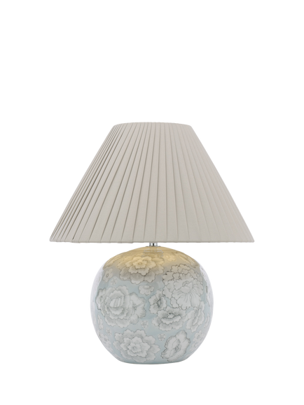 Laura Ashley Montford Floral Ceramic Table Lamp, Light Blue, Blue Mid