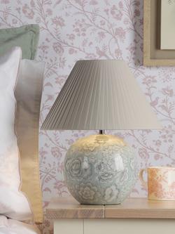 Laura Ashley Montford Floral Ceramic Table Lamp, Light Blue - view 2, Blue Mid