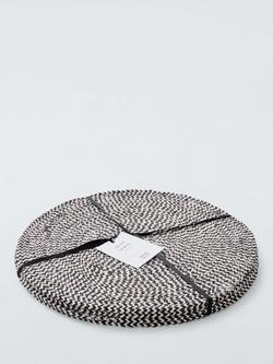 John Lewis Woven Cotton Blend Round Placemat, Set of 4 - view 2, Brown