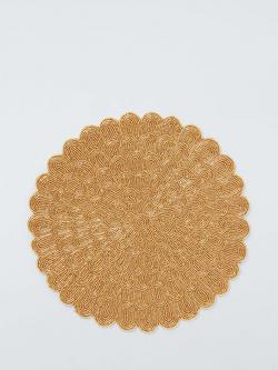 John Lewis Scallop Beaded Placemat, Gold, Gold