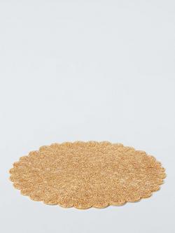 John Lewis Scallop Beaded Placemat, Gold - view 2, Gold