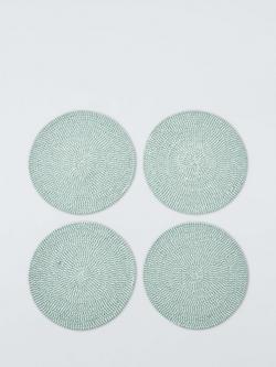 John Lewis Woven Cotton Blend Round Placemat, Set of 4, Sage, Green