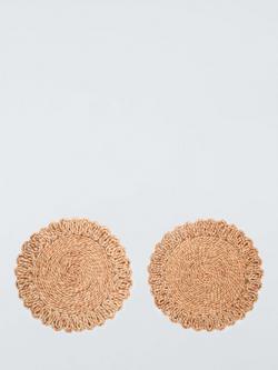 John Lewis Braided Jute Placemat, Set of 2, Natural, Brown