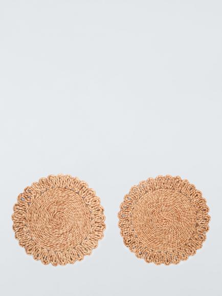 John Lewis Braided Jute Placemat, Set of 2, Natural, Brown