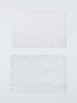 John Lewis Metallic Stripe Cotton Blend Placemat, Set of 2, Silver, 