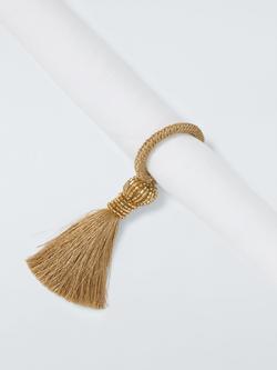 John Lewis Tassel Napkin Rings, Set of 4, Gold - view 2, Gold