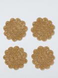 John Lewis Scallop Beaded Coaster, Set of 4, Gold