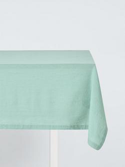 John Lewis Rectangular Cotton Linen Blend Tablecloth, 250 x 160cm, Sage, Sage