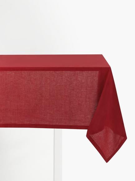 John Lewis Rectangular Cotton Linen Blend Tablecloth, Red, Red