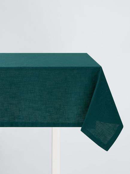 John Lewis Rectangular Cotton Tablecloth, Dark Peacock, Dark Peacock