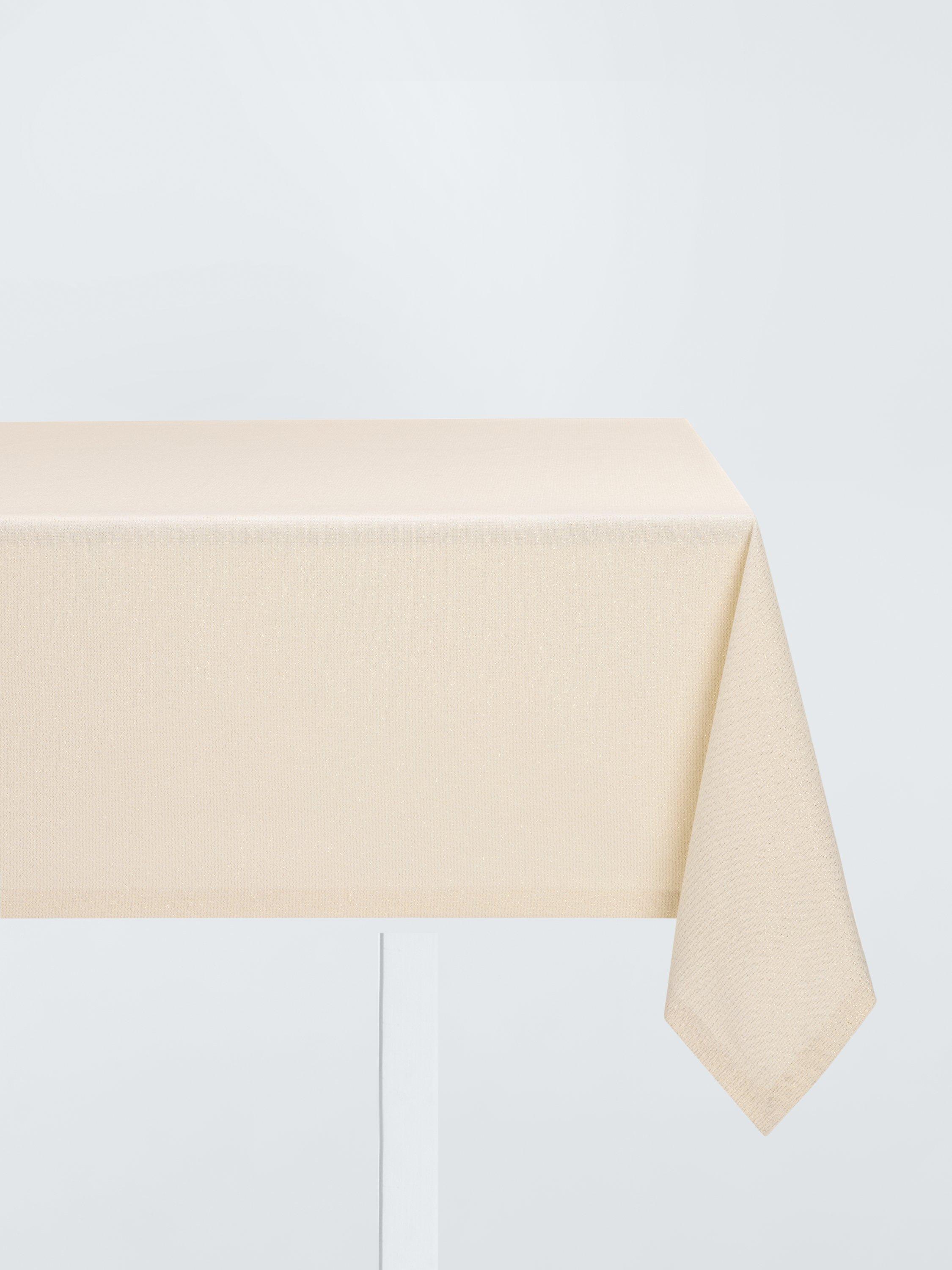 John Lewis Metallic Stripe Rectangular Cotton Blend Tablecloth, 160 x 320cm, Gold