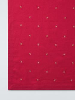 John Lewis Embroidered Scatter Star Cotton Tablecloth, 160 x 320cm, Red - view 2, Red