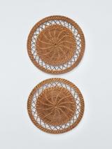 John Lewis x Sanderson Rattan Round Placemat, Set of 2, Natural