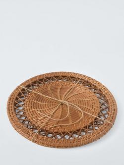 John Lewis x Sanderson Rattan Round Placemat, Set of 2, Natural - view 2, 