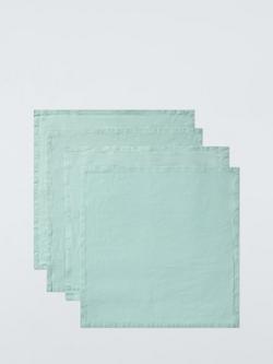 John Lewis Cotton Linen Blend Napkins, Set of 4, Sage, Sage