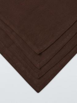 John Lewis Farmhouse Cotton Linen Blend Napkins, Set of 4, Cocoa - view 2, Brown