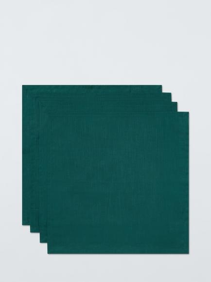 John Lewis Cotton Napkin, Set of 4, Dark Peacock, Multi