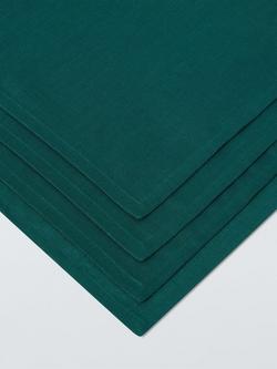 John Lewis Cotton Napkin, Set of 4, Dark Peacock - view 2, Multi